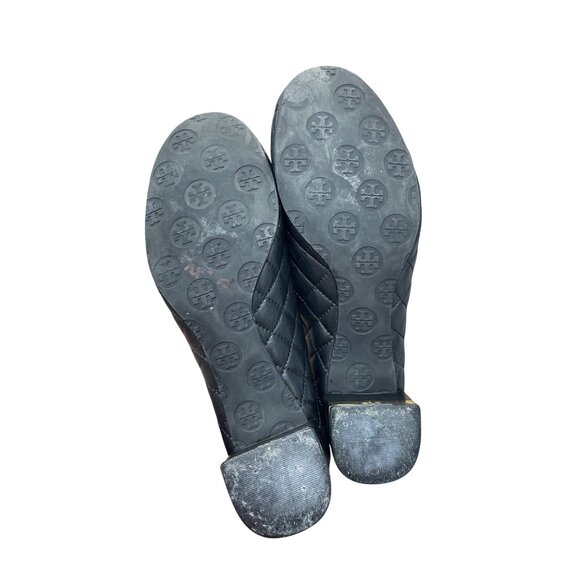 Tory Burch Womans Black Leather quilted 2.5" Slip on heels Sz 6 SKU 9532 - Picture 5 of 14